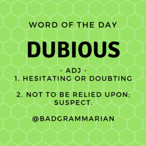 dubious word of the day