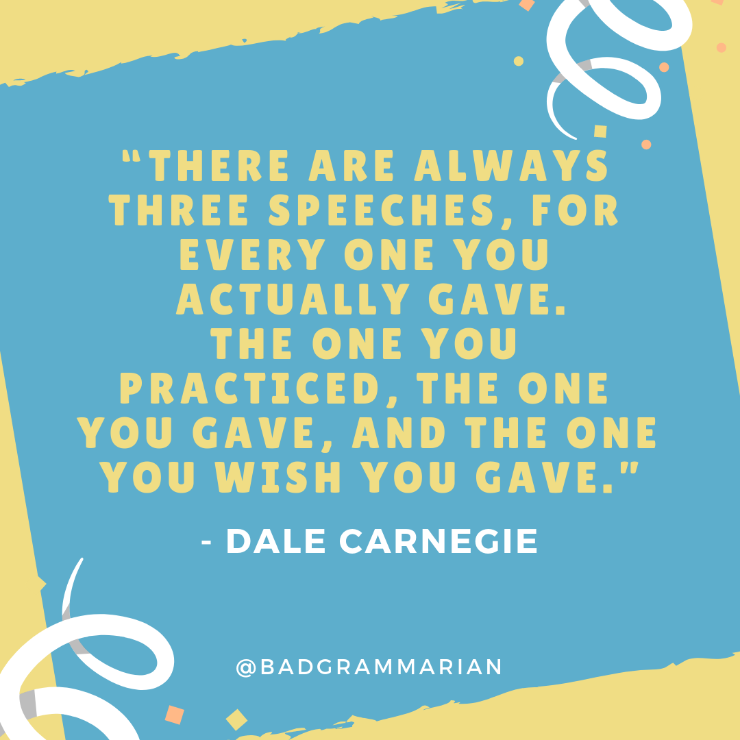 quote about speeches from Dale Carnegie