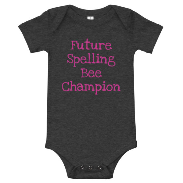 "Future Spelling Bee Champion" Onesie - Pink Text