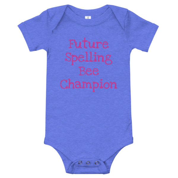 "Future Spelling Bee Champion" Onesie - Pink Text - Image 4