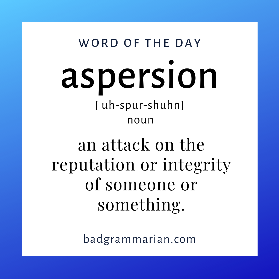 aspersion word of the day