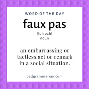 faux pas definition