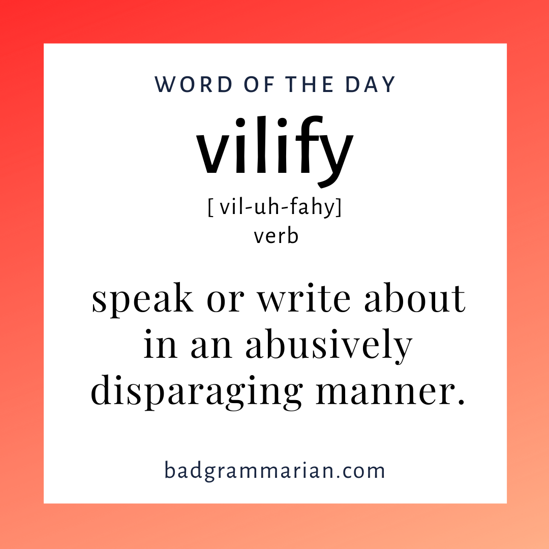 vilify word of the day