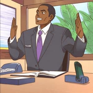 african american persuasive speaker illustration