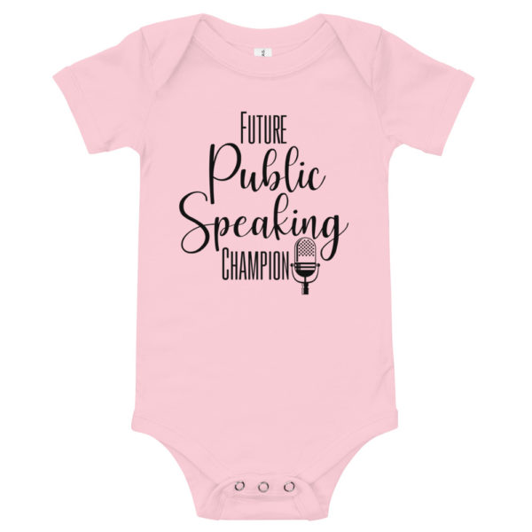"Future Public Speaking Champion" Baby Onesie Shirt - Image 3
