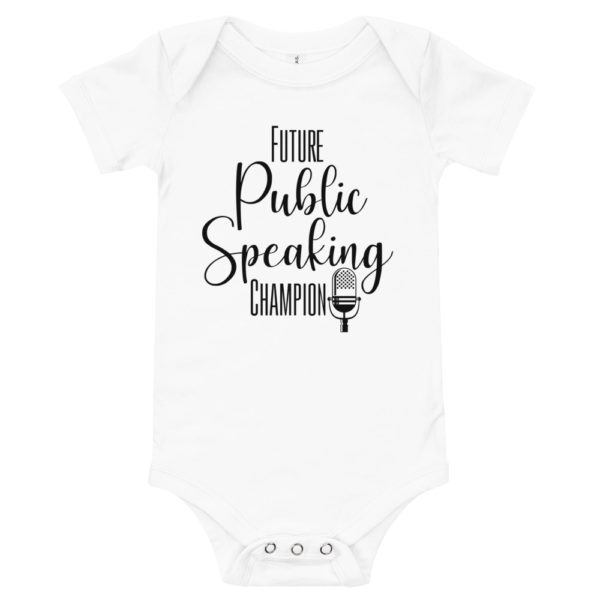"Future Public Speaking Champion" Baby Onesie Shirt - Image 5