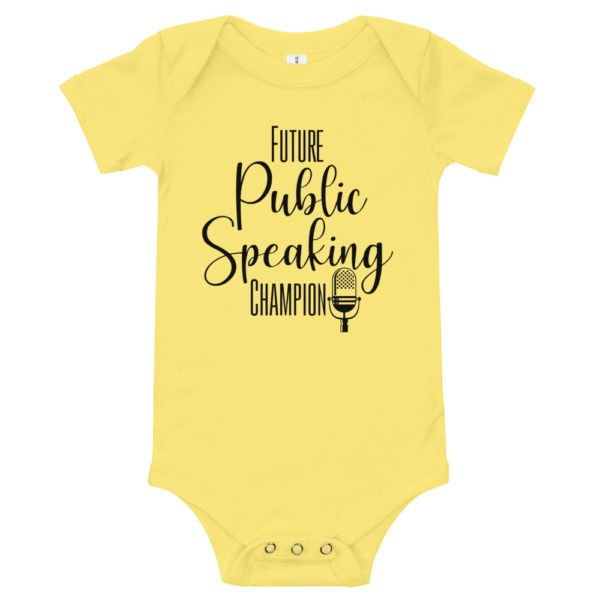 "Future Public Speaking Champion" Baby Onesie Shirt - Image 4