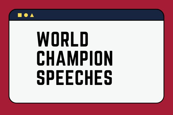 Word Champion of Public Speaking Speeches