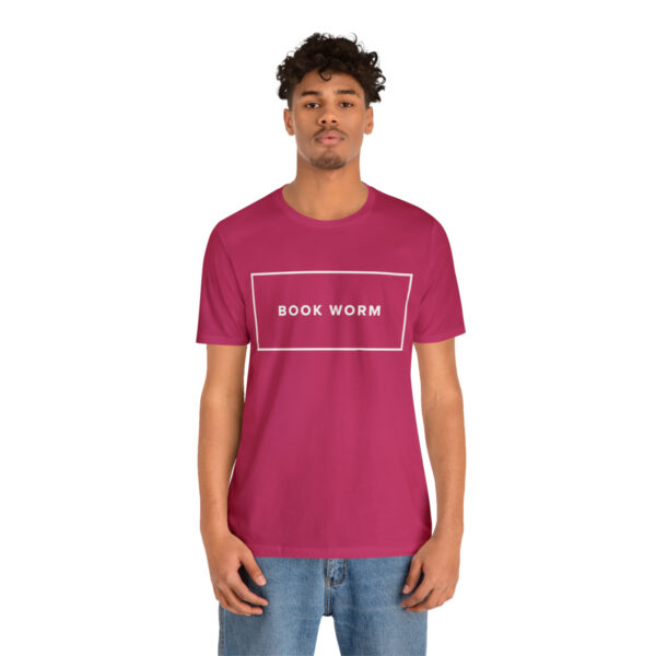 "Book Worm" Unisex Jersey Short Sleeve Tee - White Text, S - 3XL, Various Colors - Image 53