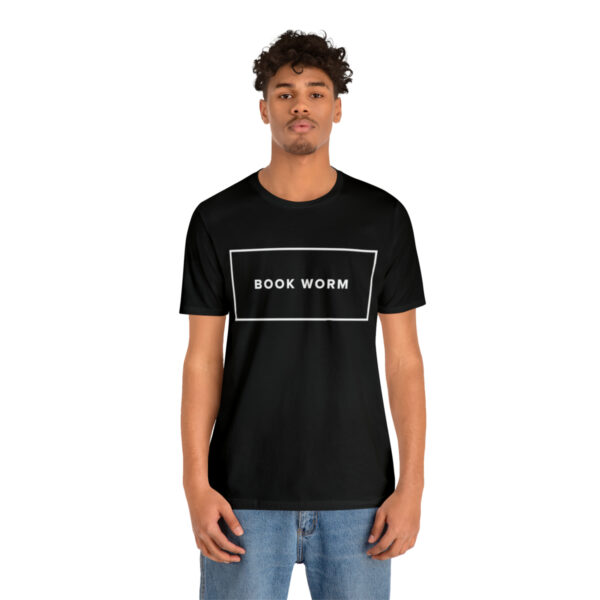 "Book Worm" Unisex Jersey Short Sleeve Tee - White Text, S - 3XL, Various Colors - Image 5