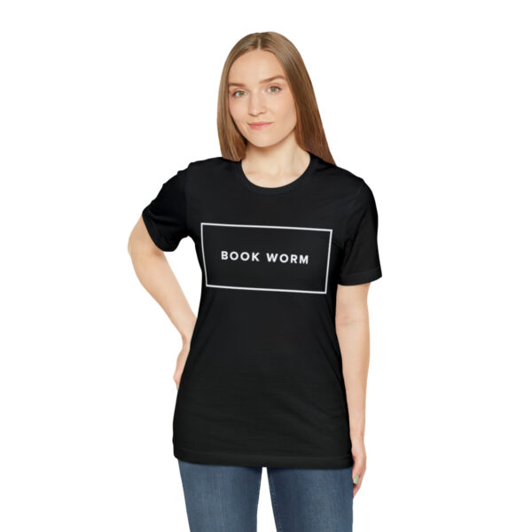 "Book Worm" Unisex Jersey Short Sleeve Tee - White Text, S - 3XL, Various Colors - Image 6