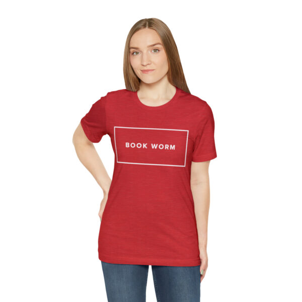 "Book Worm" Unisex Jersey Short Sleeve Tee - White Text, S - 3XL, Various Colors - Image 66