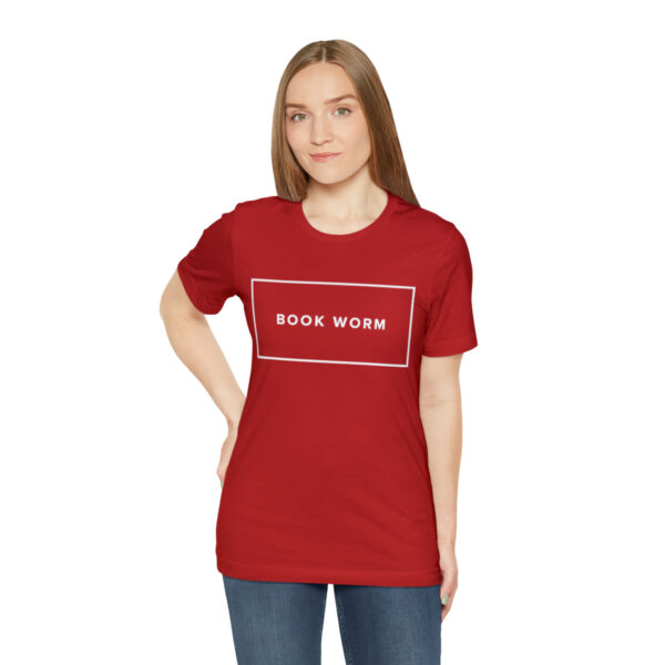 "Book Worm" Unisex Jersey Short Sleeve Tee - White Text, S - 3XL, Various Colors - Image 78