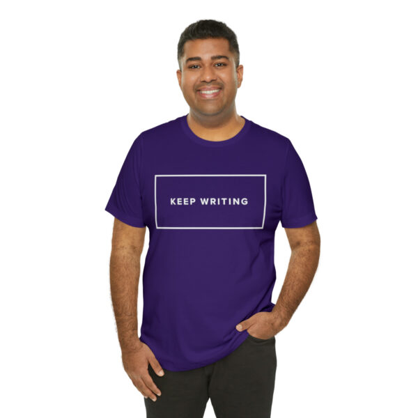"Keep Writing" Unisex Jersey Short Sleeve Tee - White Text, S - 3XL, Various Colors - Image 44