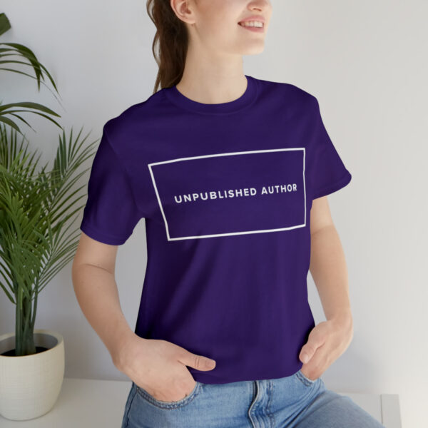 "Unpublished Author" Unisex Jersey Short Sleeve Tee - White Text, S - 3XL, Various Colors - Image 45