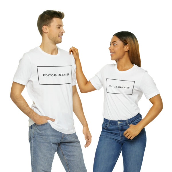 "Editor-In-Chief" Unisex Jersey Short Sleeve Tee, BlackText, S - 3XL, Various Colors - Image 10