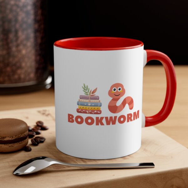 Bookworm Graphic Accent Coffee Mug, 11oz Various Colors