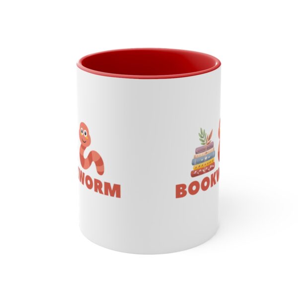 Bookworm Graphic Accent Coffee Mug, 11oz Various Colors - Image 2