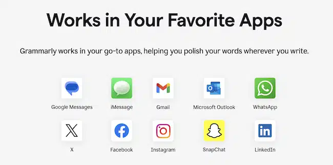 grammarly keyboard work with go-to apps